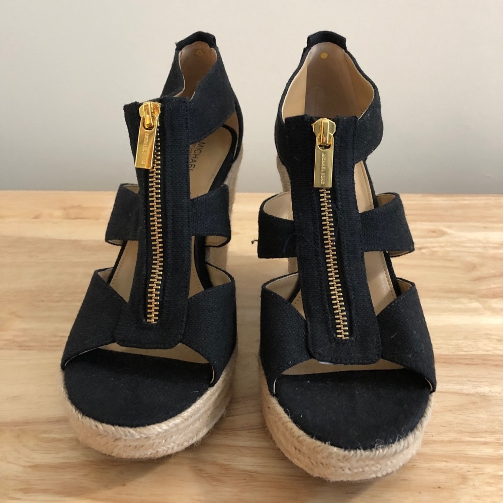 Michael Kors Black Wedge Sandals